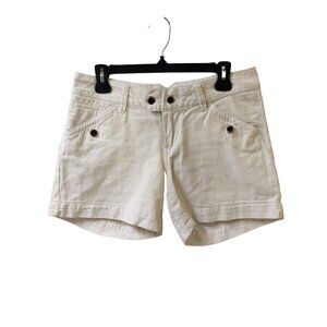 Members Only White Midi Jean Shorts Size 11 Low Rise Cargo Style